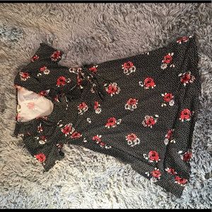 Floral vintage style stretch skater dress